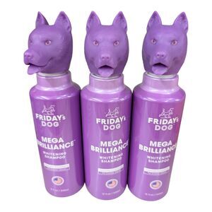 3X Friday's Dog Mega Brilliance Whitening Dog Shampoo 12 FL Oz Each New